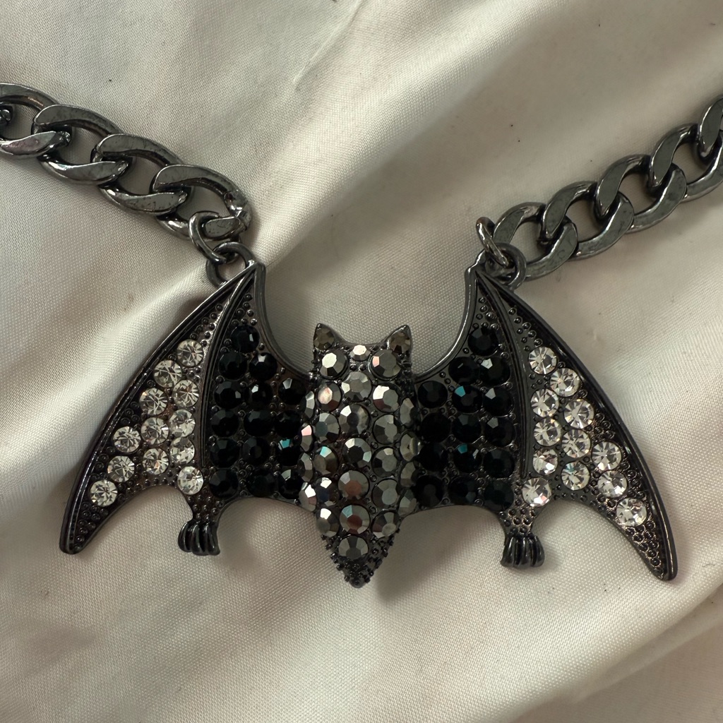 Bat Rhinestone Necklace 45$
